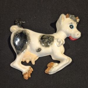 Vintage Irene Smith Ceramic Cow Wall Plaque ~ Handpainted